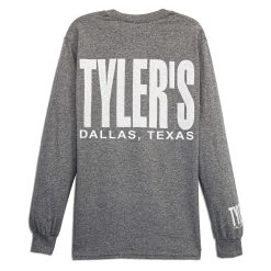 TYLER'S Long Sleeve Graphite Heather/White Tee - Dallas