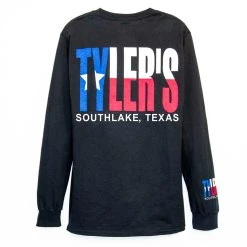 TYLER'S Long Sleeve Black/Texas Flag Tee - Southlake