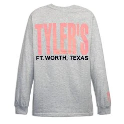 TYLER'S Long Sleeve Ash/Baby Pink Tee - Ft. Worth
