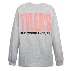 TYLER'S Long Sleeve Ash/Baby Pink Tee - The Woodlands