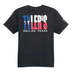 Kids' TYLER'S Black/Texas Flag Tee - Dallas