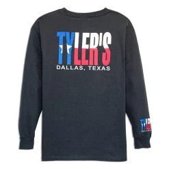 Kids' TYLER'S Black/Texas Flag Long Sleeve Tee - Dallas