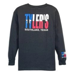 Kids' TYLER'S Black/Texas Flag Long Sleeve Tee - Southlake