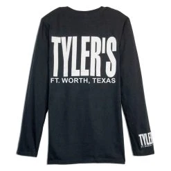 TYLER'S Long Sleeve Black/White Cuffless Tee - Ft. Worth