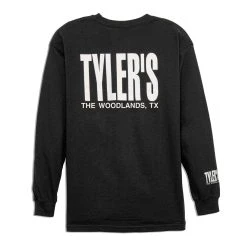 Kids' TYLER'S Black/White Long Sleeve Tee - The Woodlands