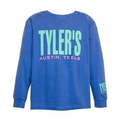 Kids' TYLER'S Blue/Bright Mint Comfort Color Long Sleeve Tee - Austin