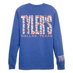 TYLER'S Long Sleeve Vintage Rose Comfort Color Pocket Tee - Dallas