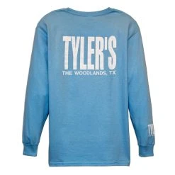 Kids' TYLER'S Light Blue/White Long Sleeve Tee - The Woodlands