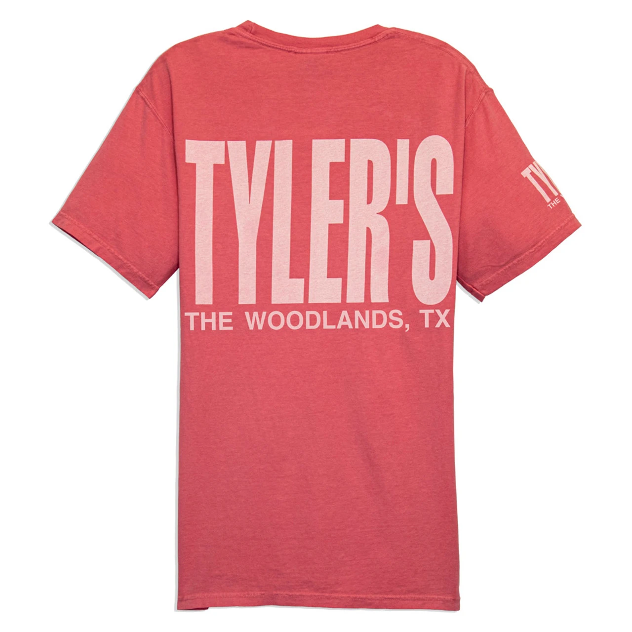 TYLER'S Coral Craze/Off-White Comfort Color Pocket Tee - The Woodlands
