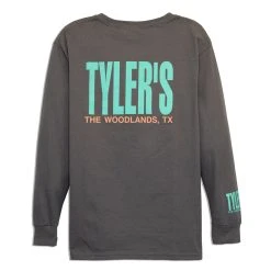Kids' TYLER'S Charcoal/Mint Long Sleeve Tee - The Woodlands