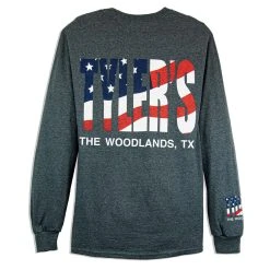 TYLER'S Long Sleeve American Flag Tee - The Woodlands