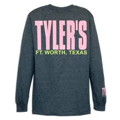 TYLER'S Long Sleeve Dark Heather/Azalea Tee - Ft. Worth