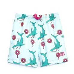 Boys' Donuts Vs Sharks Volley Shorts - Ice Blue