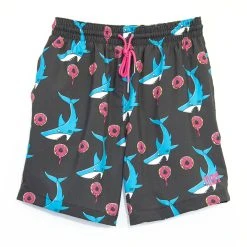 Men's Charcoal Donuts Vs Sharks Volley Shorts