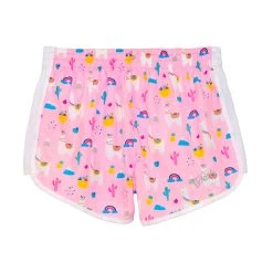 Girls' Pink Llama Racer Shorts
