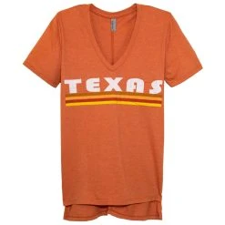 Women's Texas FLII V-Neck Pocket Tee - Burnt Orange