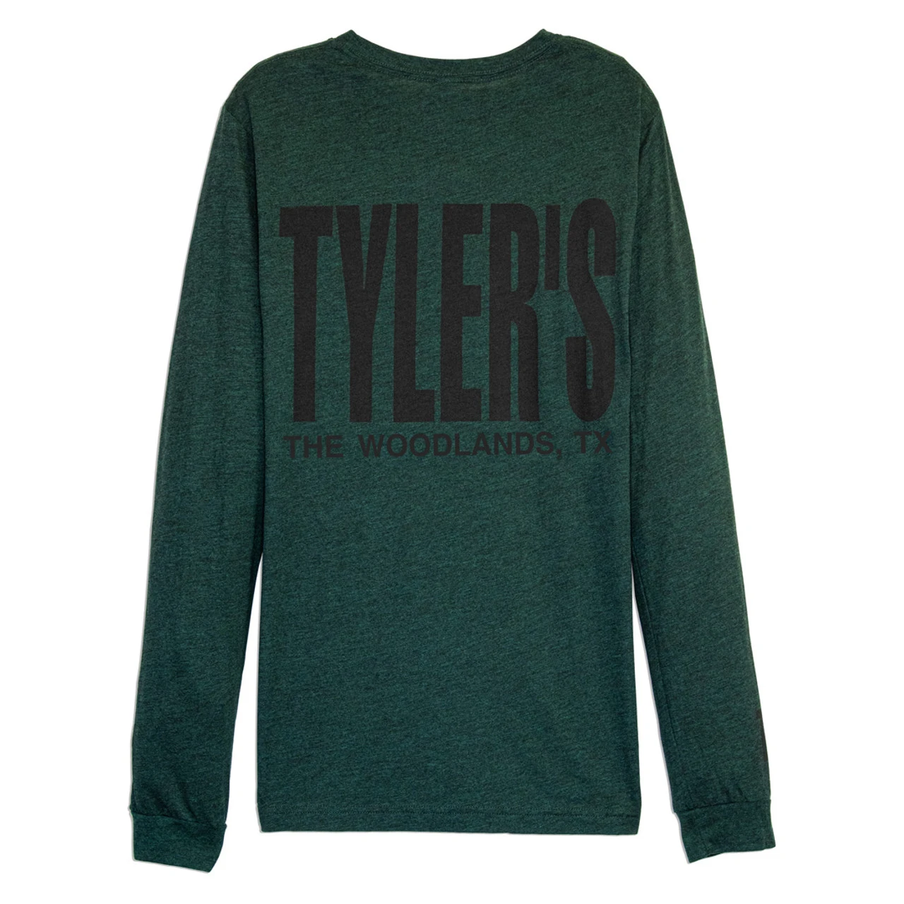 TYLER'S Long Sleeve Emerald/Black Crew Track Tee - The Woodlands