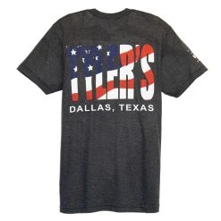 TYLER'S Grey/American Flag Track Tee - Dallas