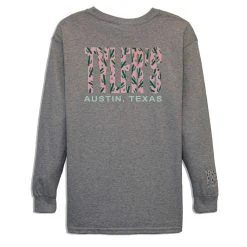 Kids' TYLER'S Long Sleeve Grey/Cactus Track Tee - Austin