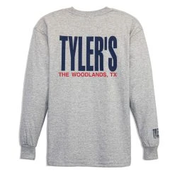 Kids' TYLER'S Grey/Navy Long Sleeve Tee - The Woodlands