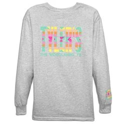 Kids' TYLER'S Long Sleeve Grey/Aztec Tee - The Woodlands