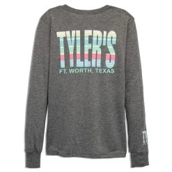 Kids' TYLER'S Long Sleeve Grey/Stripe Track Tee - Ft. Worth