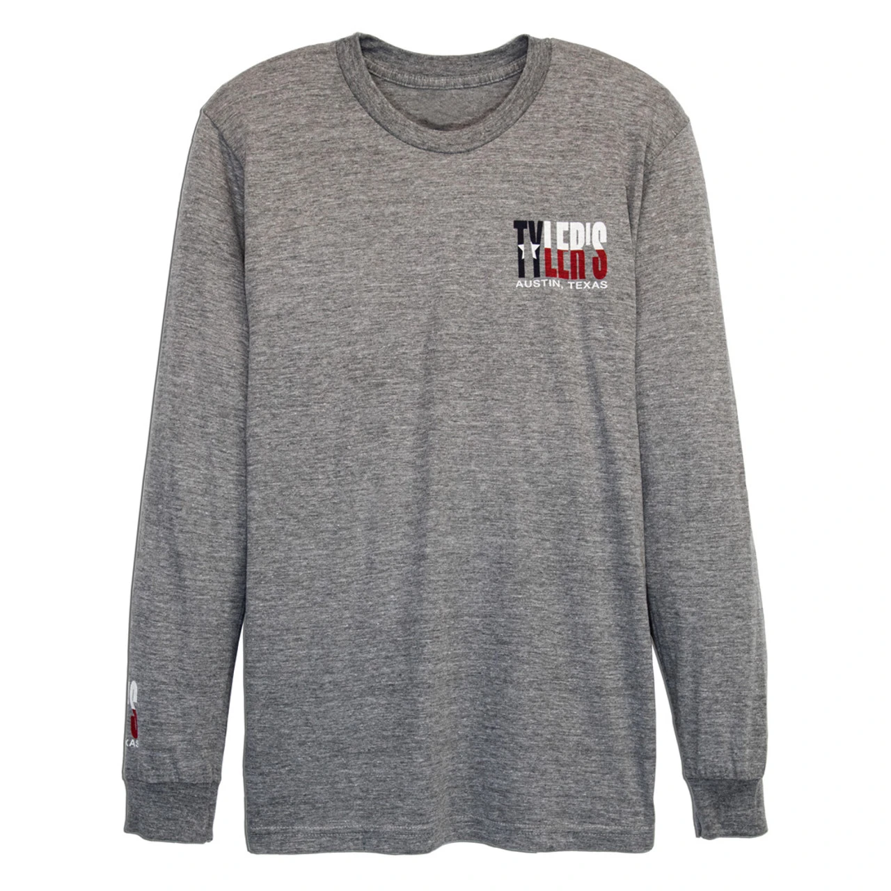 TYLER'S Long Sleeve Grey/Texas Flag Track Tee - Austin - Image 2
