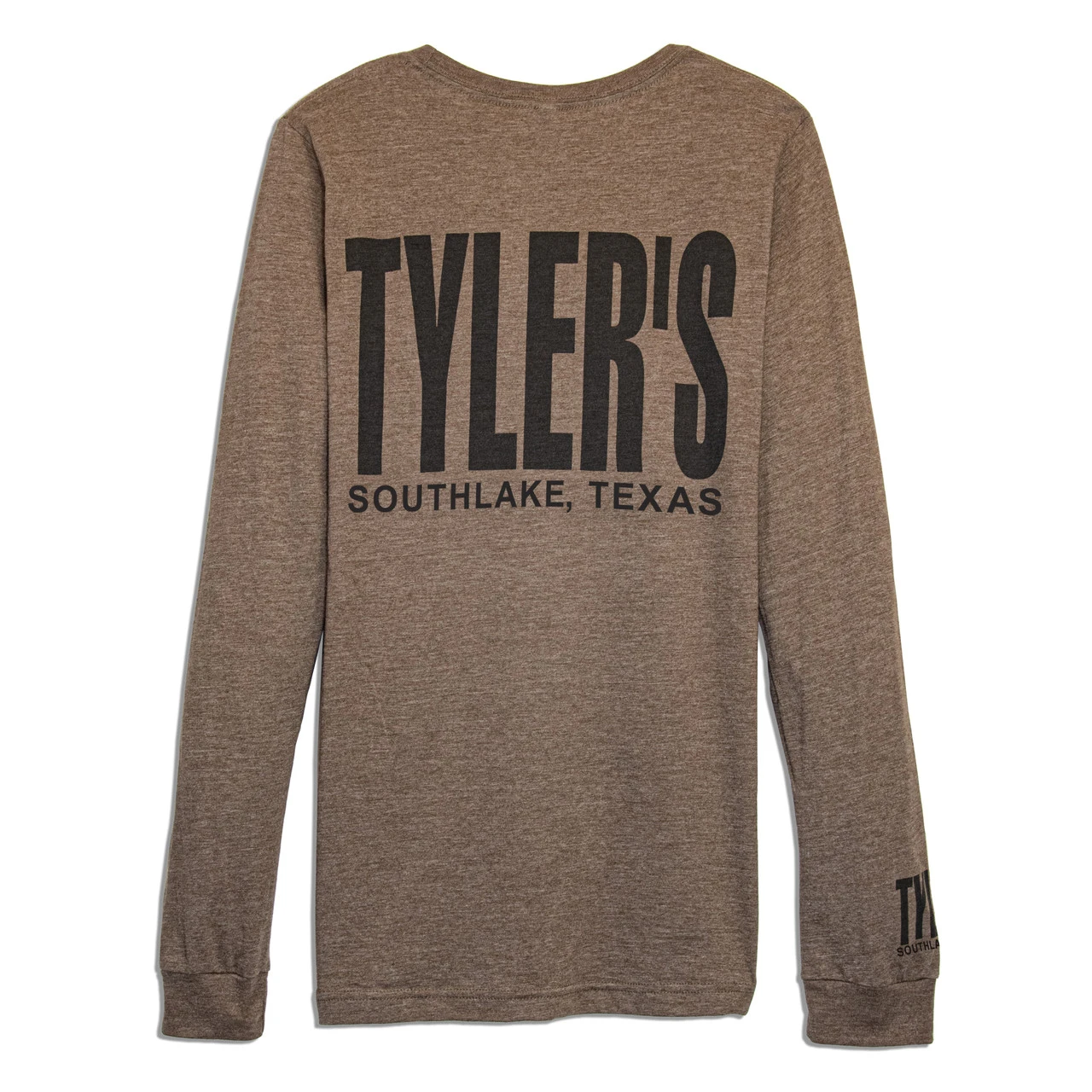 TYLER'S Long Sleeve Heather Brown/Black Crew Track Tee - Southlake
