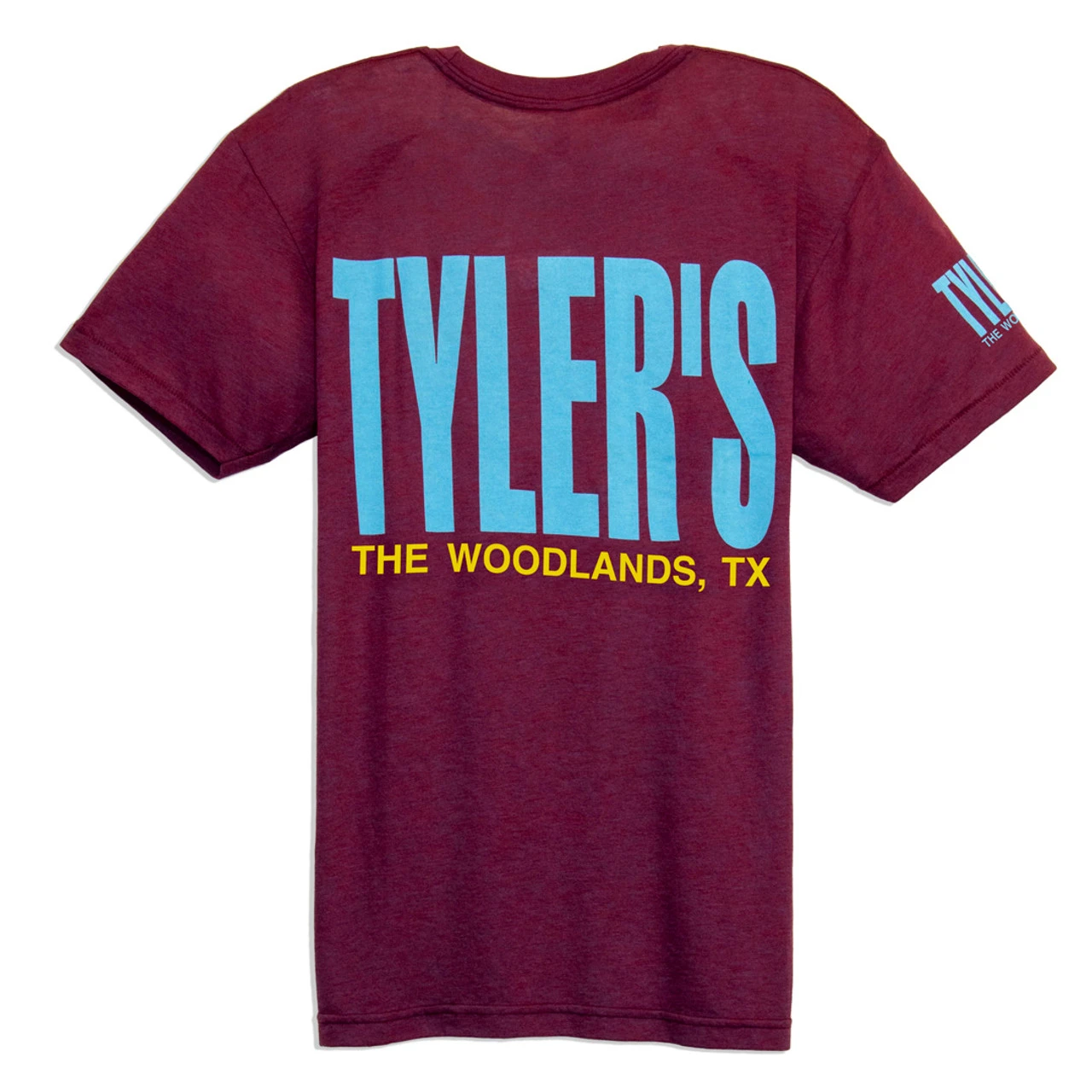 TYLER'S Heather Cranberry/Aqua/Yellow Track Tee - The Woodlands