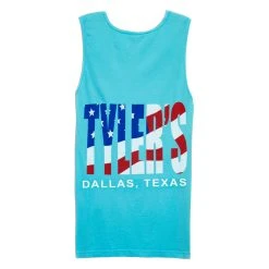 TYLER'S Lagoon/American Flag Comfort Color Tank Top - Dallas
