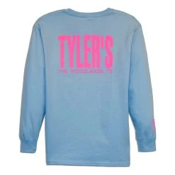 Kids' TYLER'S Light Blue/Azalea Long Sleeve Tee - The Woodlands