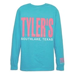 TYLER'S Long Sleeve Lagoon Blue Comfort Color Tee - Southlake