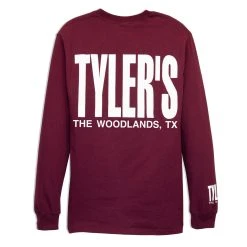 TYLER'S Long Sleeve Maroon/White Tee - The Woodlands