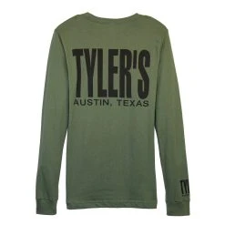 TYLER'S Long Sleeve Military Green/Black Track Tee - Austin