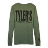 TYLER'S Long Sleeve Military Green/Black Green Crew Track Tee - Ft. Worth