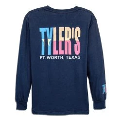 Kids' TYLER'S Long Sleeve Pastel Texas Flag Comfort Color Tee - Fort Worth