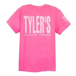 Kids' TYLER'S Neon Pink/White Comfort Color Tee - Austin