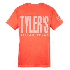TYLER'S Neon Red/White Comfort Color Pocket Tee - Dallas