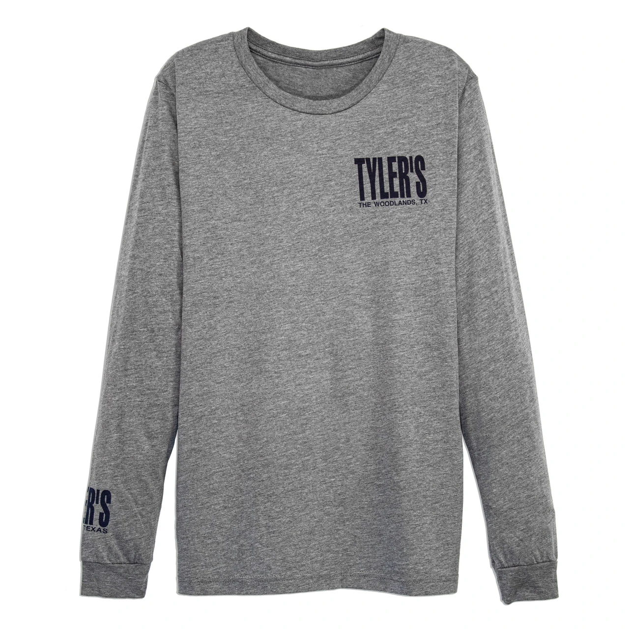 TYLER'S Long Sleeve Heather Grey/Navy Track Tee - The Woodlands - Image 2