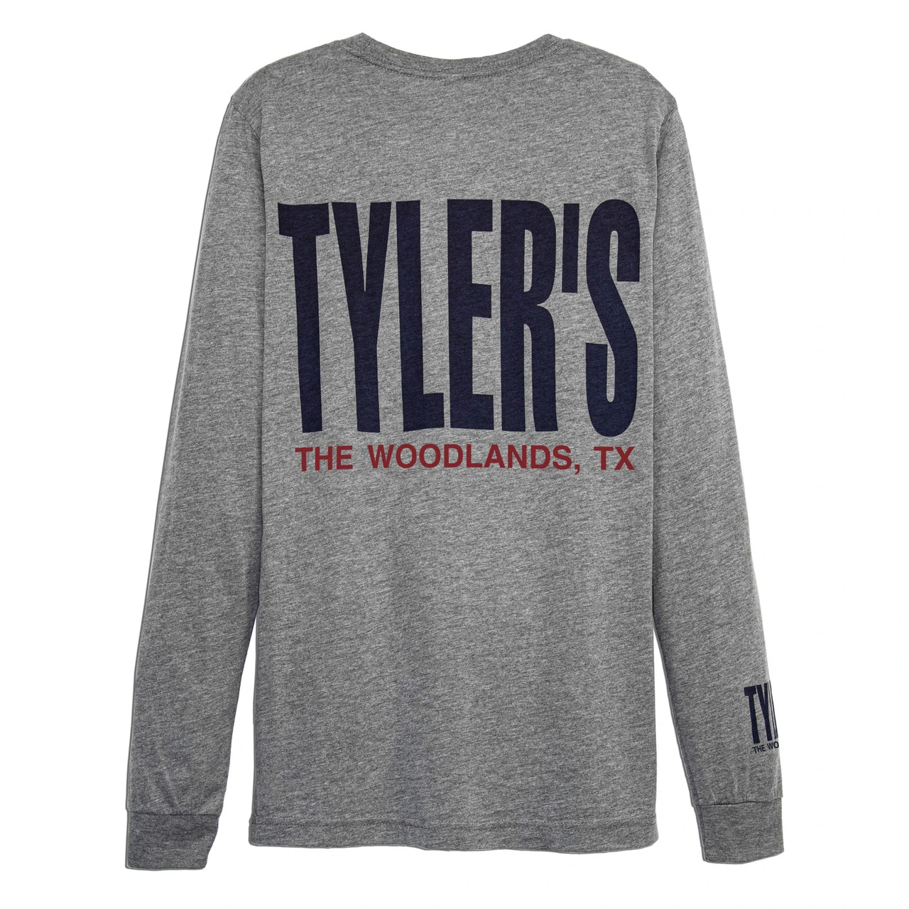 TYLER'S Long Sleeve Heather Grey/Navy Track Tee - The Woodlands