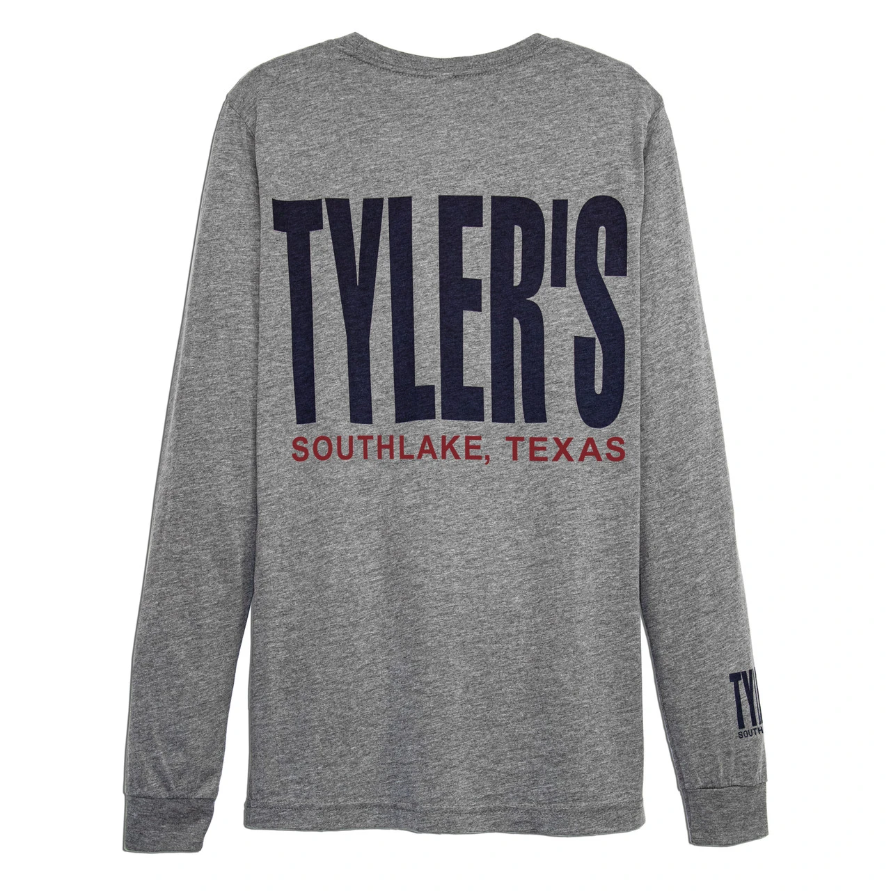 TYLER'S Long Sleeve Heather Grey/Navy Crew Track Tee - Southlake