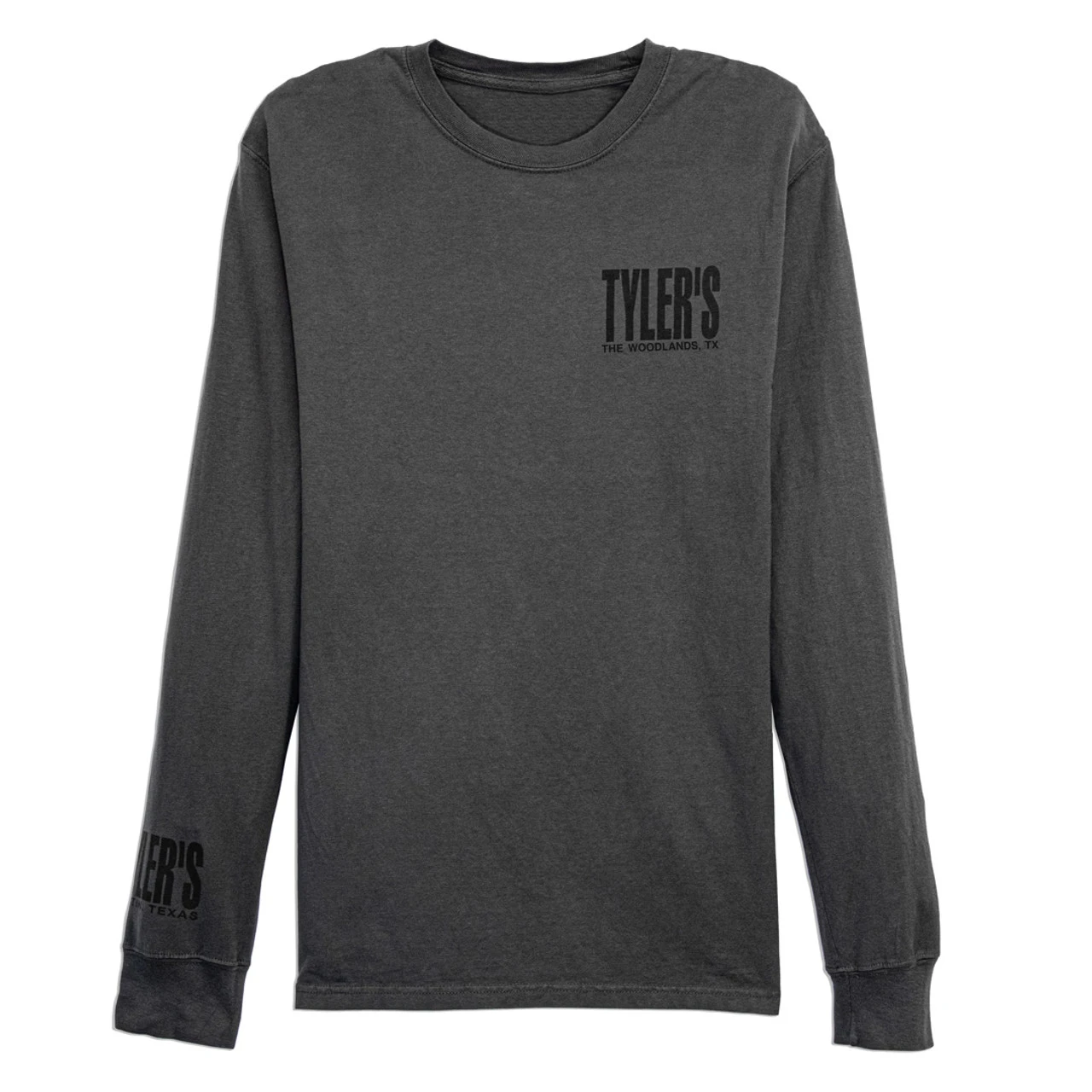 TYLER'S Long Sleeve Railroad/Black Comfort Color Tee - The Woodlands - Image 2
