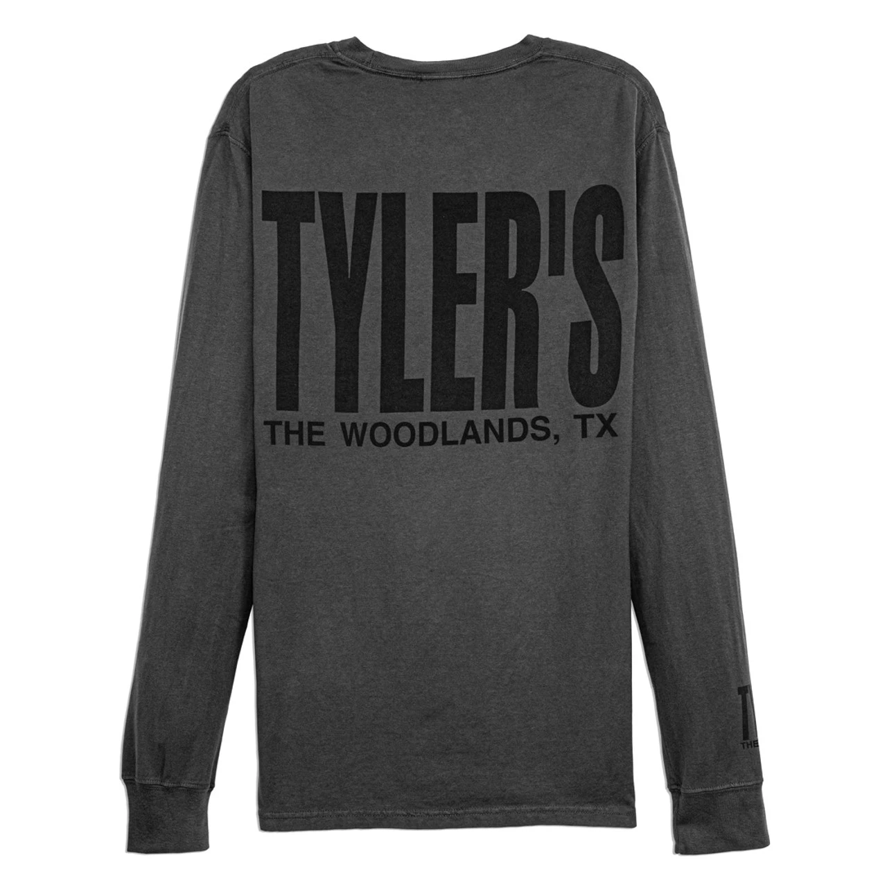 TYLER'S Long Sleeve Railroad/Black Comfort Color Tee - The Woodlands