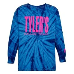 Kids' TYLER'S Blue/Heliconia Long Sleeve Tie Dye Tee - Dallas
