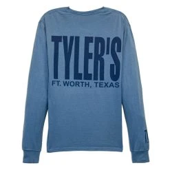 TYLER'S Long Sleeve Saltwater/Storm Blue Comfort Color Tee - Ft. Worth