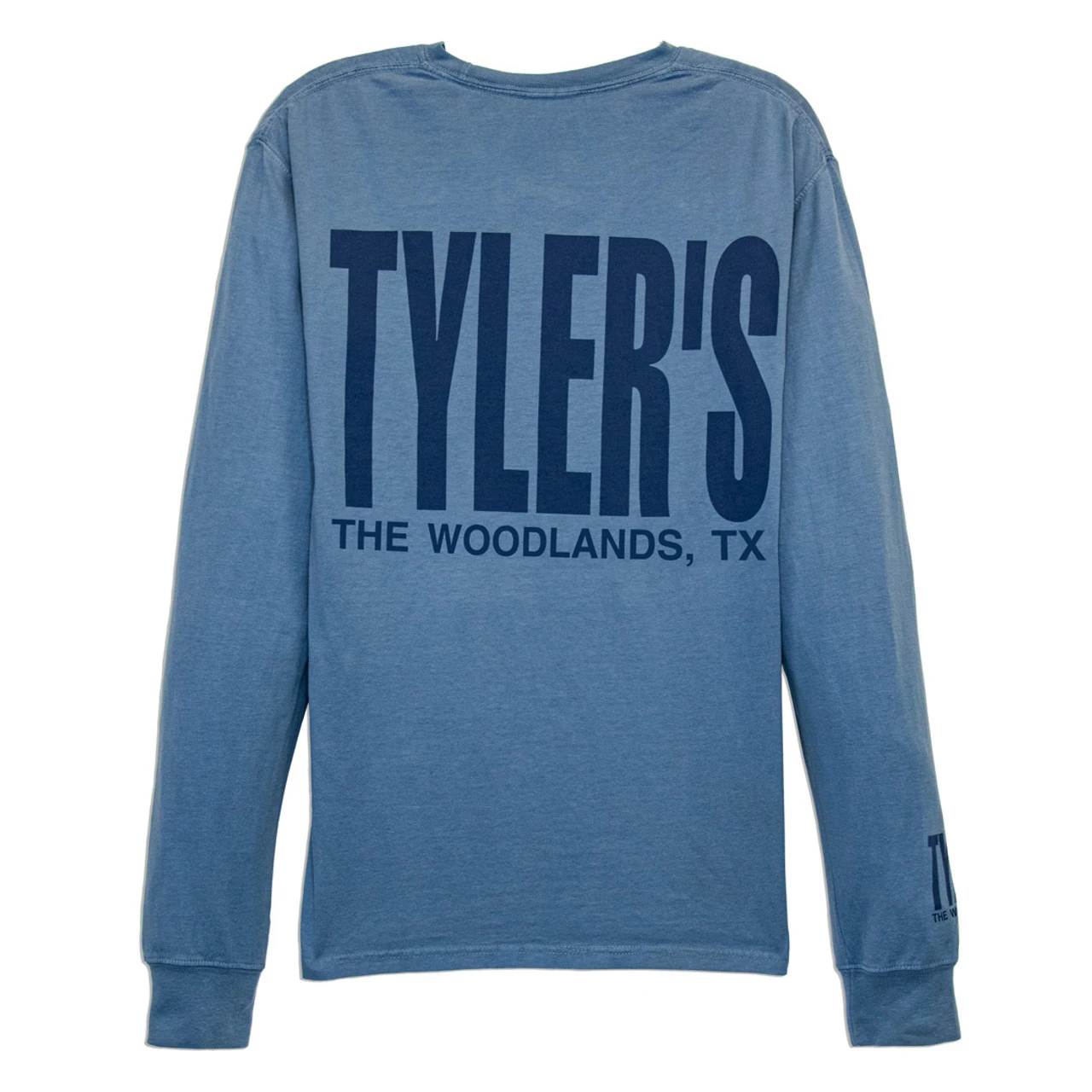 TYLER'S Long Sleeve Saltwater/Storm Blue Comfort Color Tee - The Woodlands