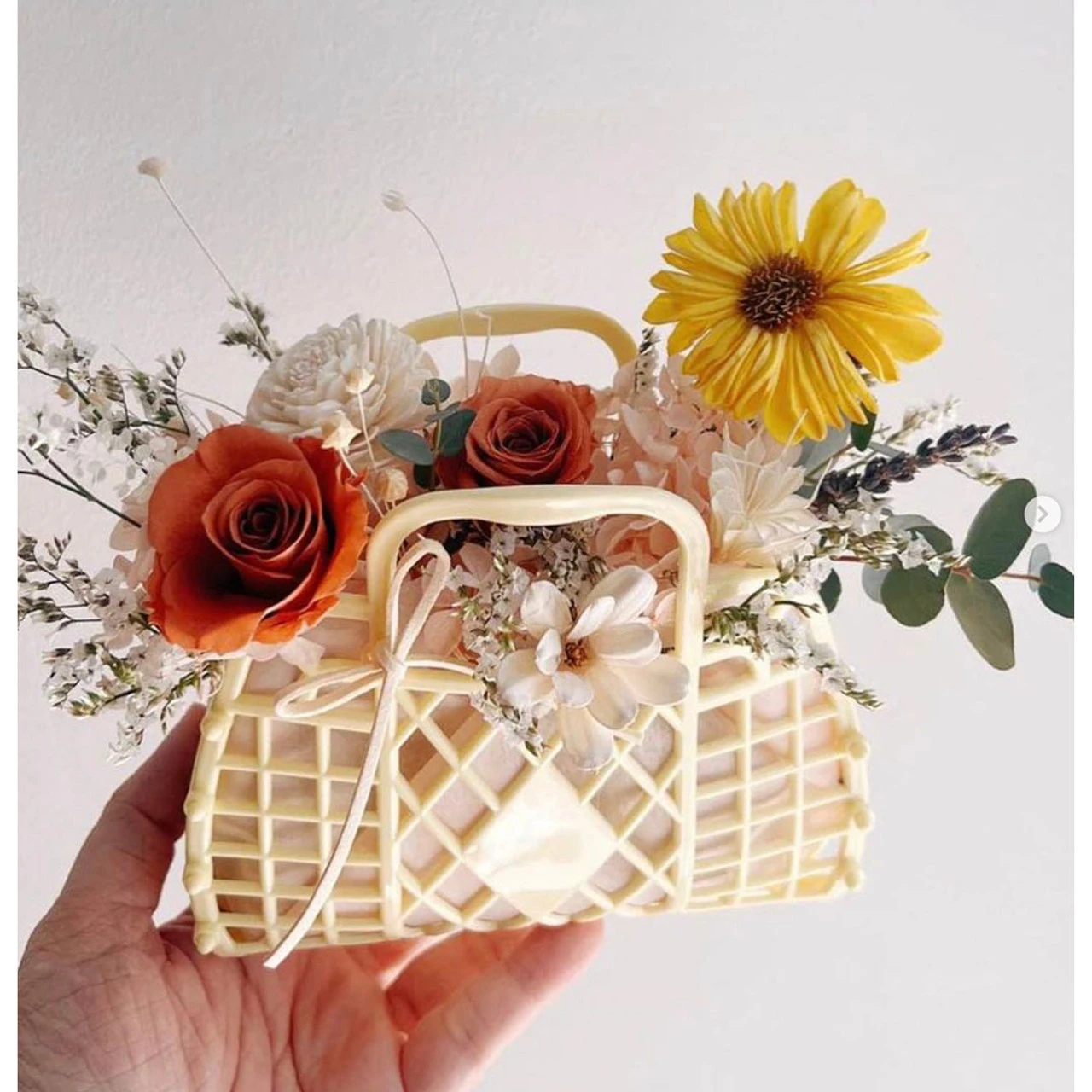 Sun Jellies Mini Retro Basket - Yellow - Image 4