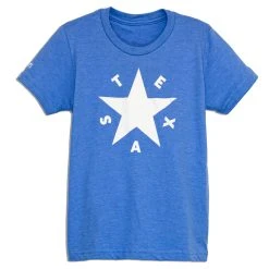 Kids' Heather Blue/White Texas Star Tee