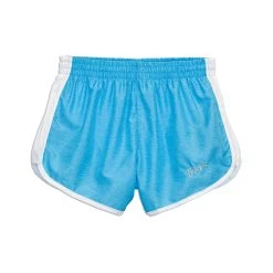 Girls' Heather Racer Shorts - Turquoise/White