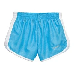 Women's Heather Racer Shorts - Turquoise/White